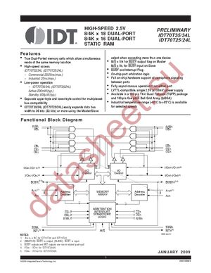 IDT70T24L25BFI datasheet  